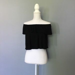 Topshop Off The Shoulder Ruffle Top